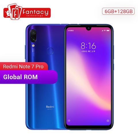 Global Rom Xiaomi Redmi Note 7 Pro 6GB 128GB 48MP IMX 586 Camera Snapdragon 675 Octa Core 6.3'' FHD Screen Mobile Phone QC 4.0