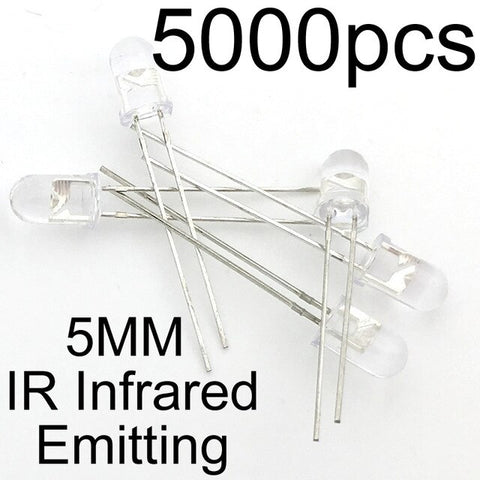 MCIGICM LED 3mm 940nm IR Infrared Emitting & Receiving Diode Round Tube Light 5mm 940nm