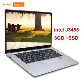 15.6 inch 8GB RAM 256GB/512GB SSD Notebook intel J3455 Quad Core Laptops With FHD Display Ultrabook Student Computer