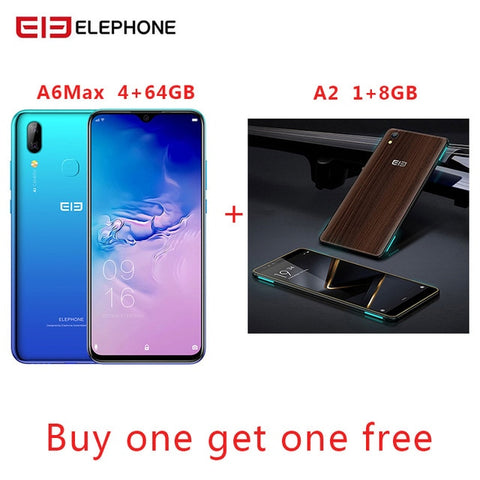 Elephone A6 Max 6.53'' Drop Notch Screen 20MP Camera Fingerprint MT6762V Smartphone Support NFC Wireless Charging Global Phone