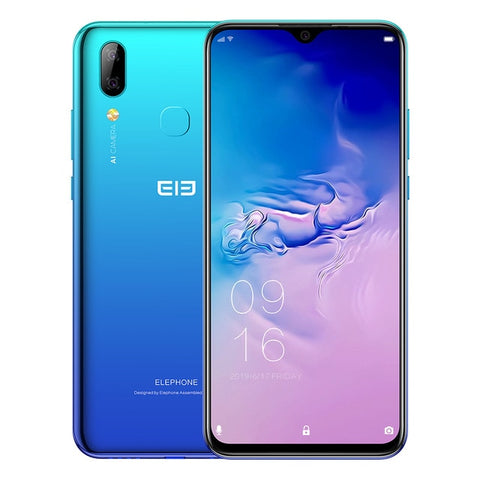 Elephone A6 Max 6.53'' Drop Notch Screen 20MP Camera Fingerprint MT6762V Smartphone Support NFC Wireless Charging Global Phone