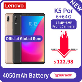 Lenovo Snapdragon 636 K5 Pro 6GB+64GB 4050mAh Four Cameras 5.99 inch 18:9 Mobile Phone 4050mAh 4G LTE Smartphone Global Version