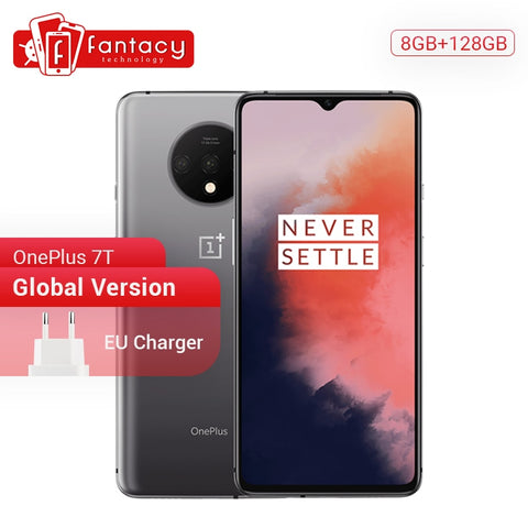 Global Version OnePlus 7T 8GB 128GB Smartphone Snapdragon 855 Plus Octa Core 90Hz AMOLED Screen 48MP Triple Cameras UFS 3.0 Warp